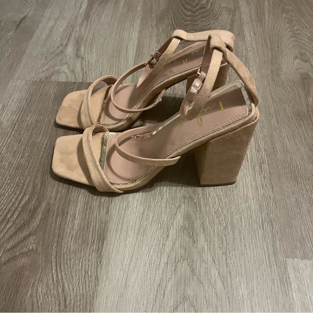 Lulu's Nude Ankle Strap Heels - Picture 4 of 8